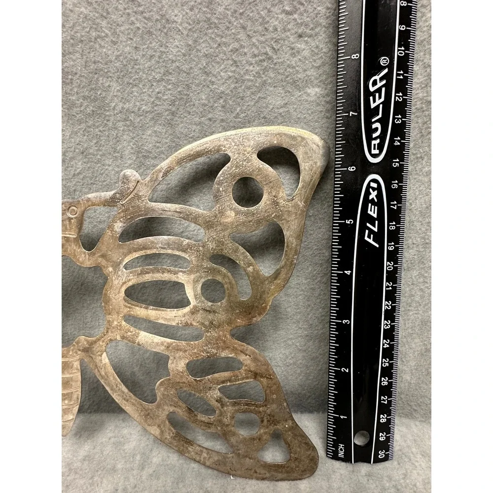 VTG F.B. Rogers Italy Butterfly Trivet Zinc‎ Metal Silver Tone Openwork Kitchen